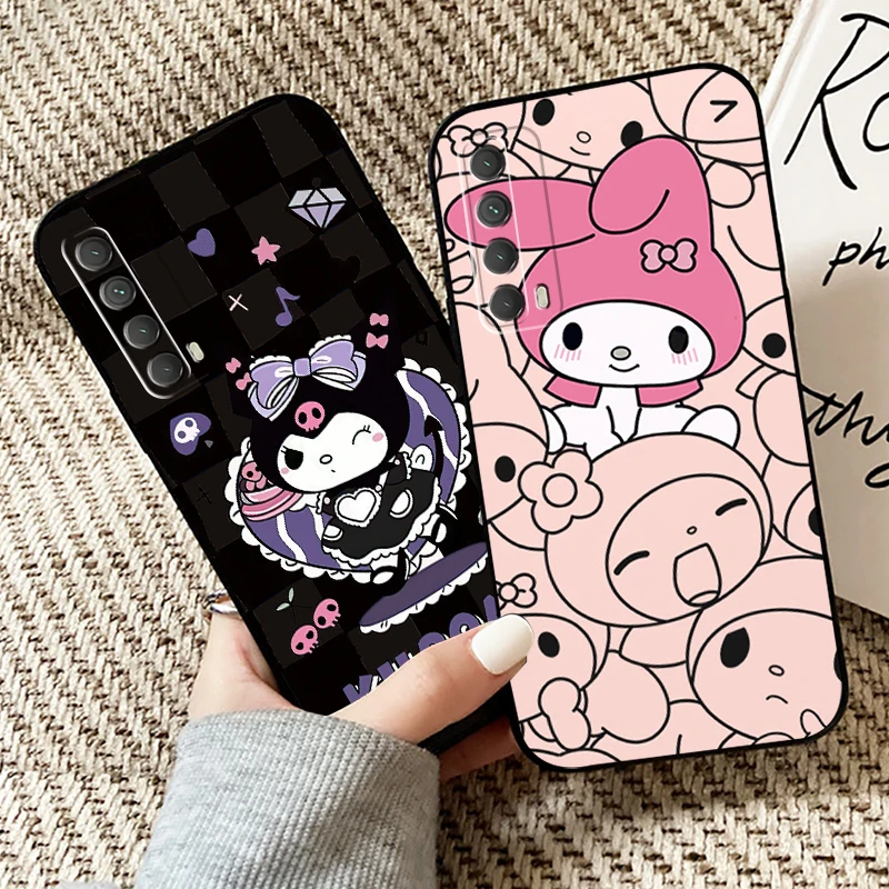 

Cartoon Kuromi Phone Case For Huawei P40 P30 P20 P10 Lite Honor 9 10 20 Pro 7X 8X 9X Prime P Smart Z 2021 Soft Carcasa Black