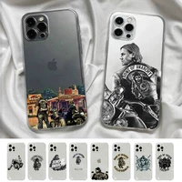 sons of anarchy usa tv painted phone case for iphone 11 12 13 mini pro xs max 8 7 6 6s plus x 5s se 2020 xr clear case