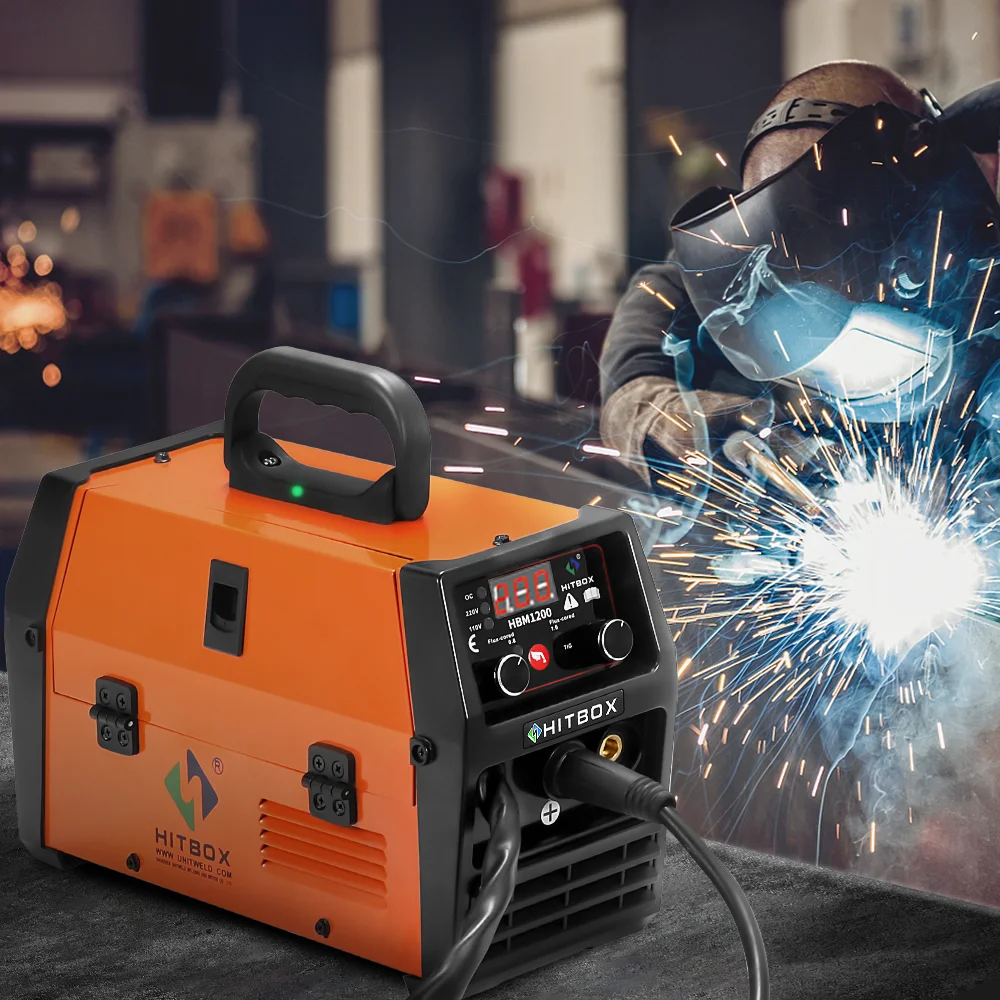HITBOX 3 In 1 HBM1200 MIG Welding Machine With MIG TIG MMA Non-gas Function 220V Soldering Welder Household тиг сварка