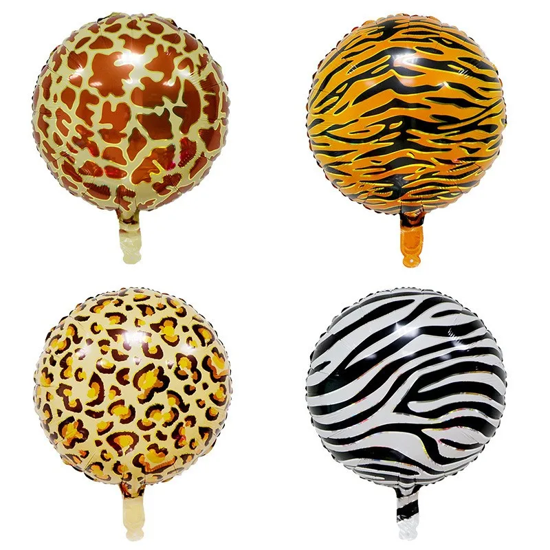 4/1 шт. фольгированные воздушные шары 18 дюймов с принтом животных корова тигр