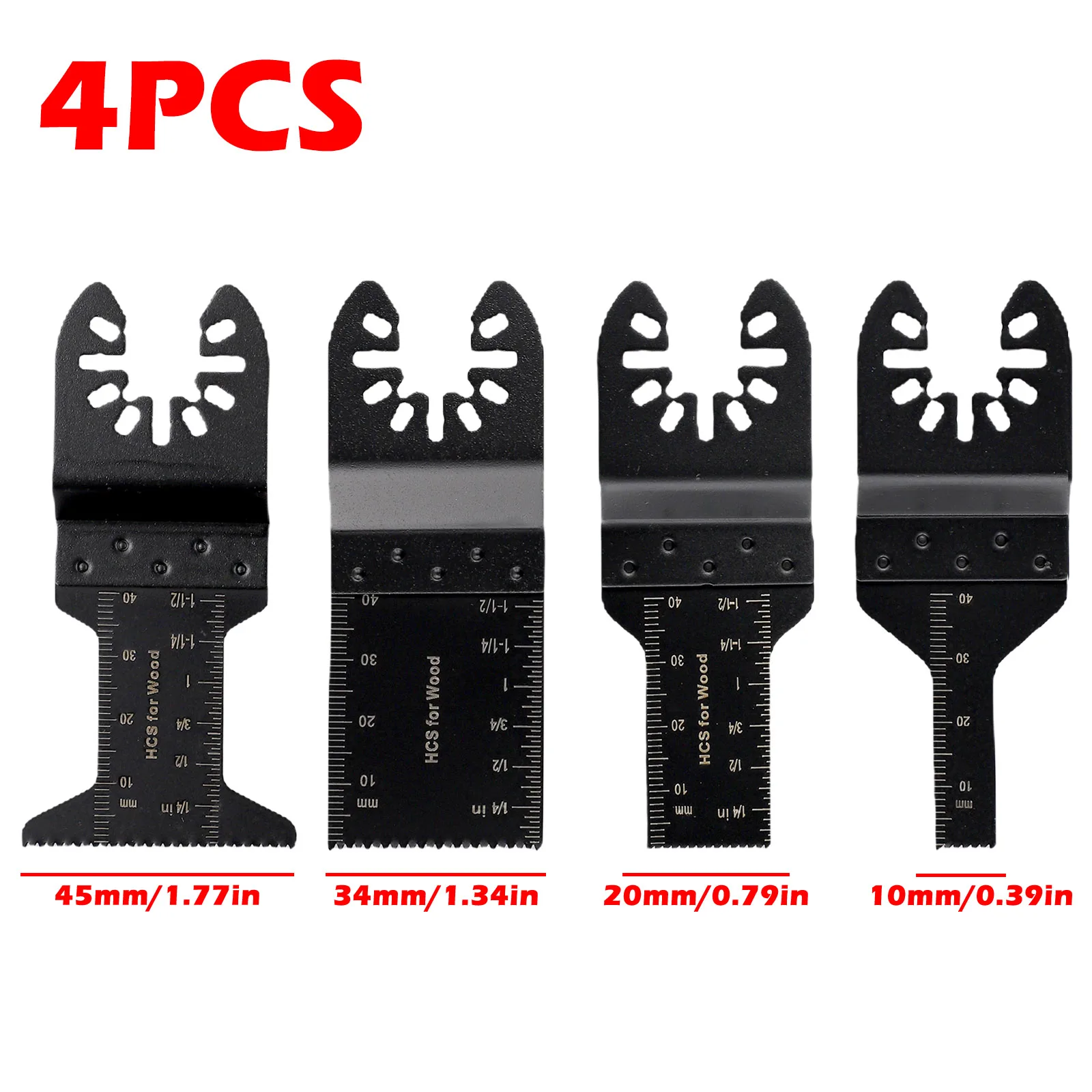 

4Pcs Multi-Function Precision Saw Blade 10/20/34/45mm HCS Oscillating MultiTooL Accessories For Cutting Soft Metal Wood