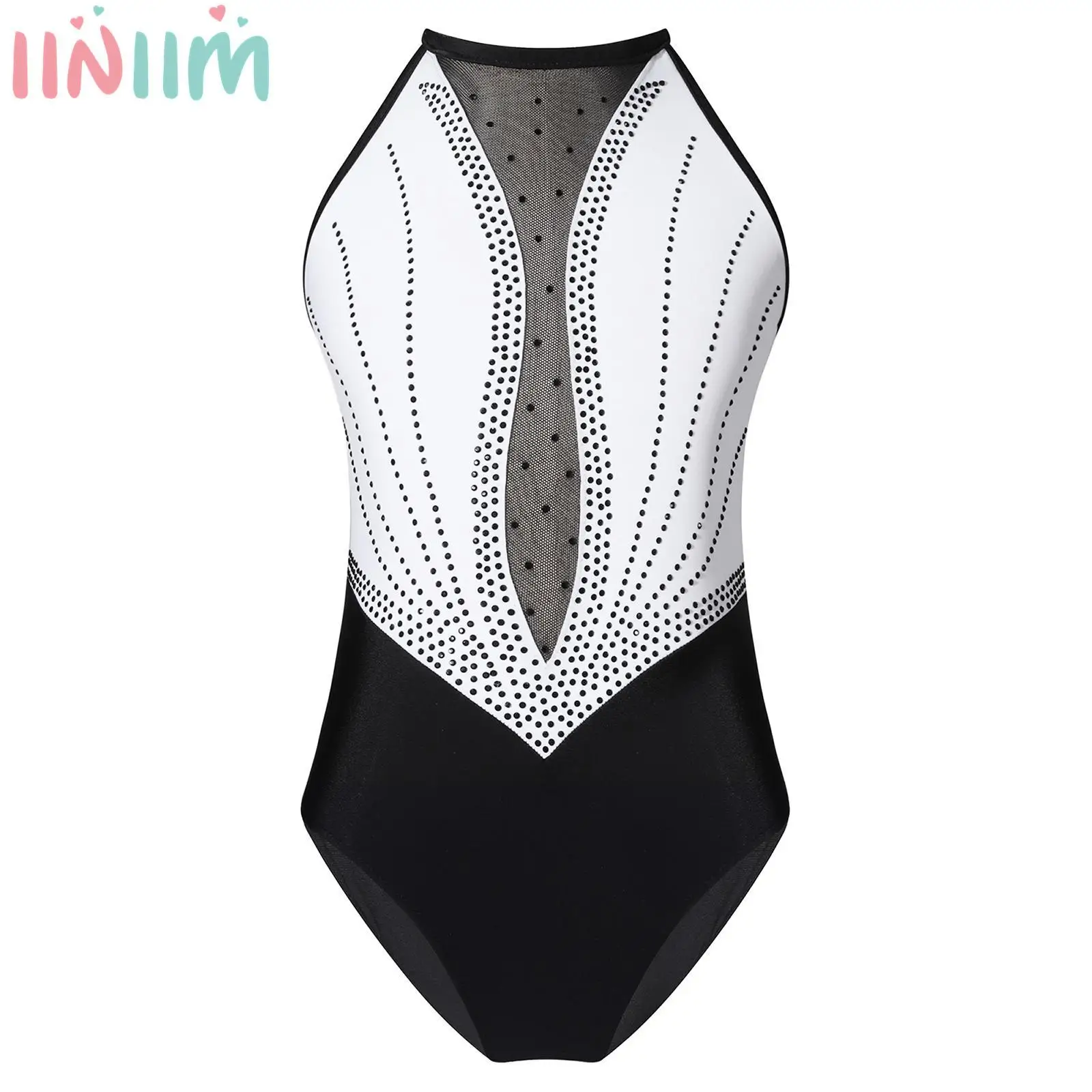 

Gymnastics Leotards for Kids Girls Ballet Dance Shiny Rhinestone Costume Workout Bodysuit Back Straps Crisscross Slim Dancewear