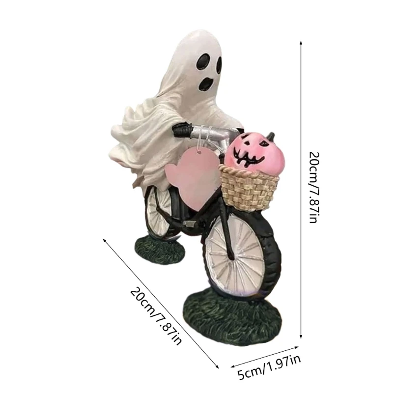 Призрачный велосипед с тыквой фигурка Rseins для Хэллоуина украшение дома