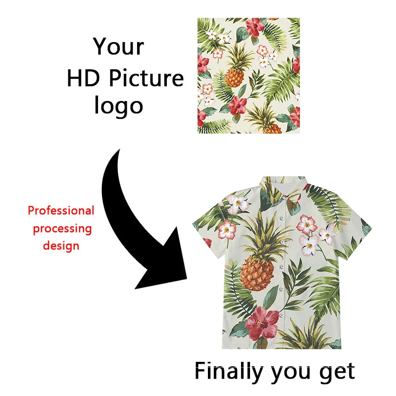 Fashion Hawaiian Shirts Summer Beach Oversize Shirt Harajuku Holiday Casual Short Sleeve Button Shirt Digital Printing Weeds Top