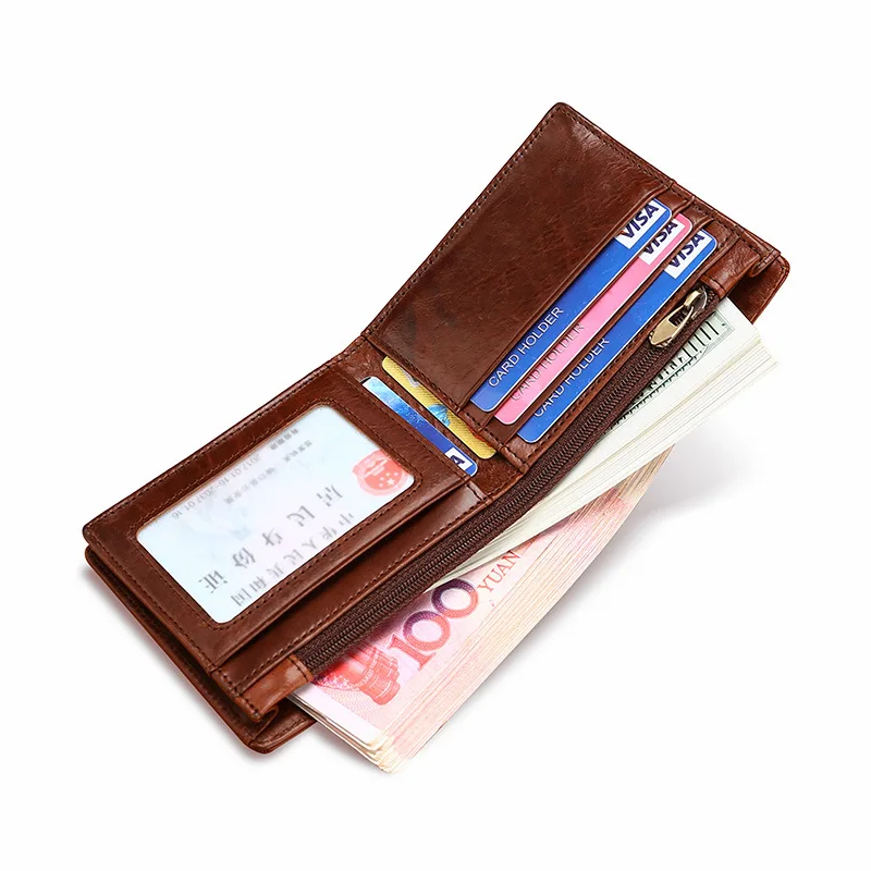 Мужской кошелек из 100% натуральной кожи с RFID-блокировкой держатель для визиток и