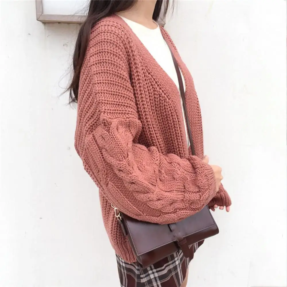 

Dropshipping!2021 New women's cardigan jacket pocket sweater long women's warm sweater knitted women sweater winter