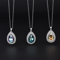 explosive s925 sterling silver european and american fashion high end austrian crystal necklace female simple pendant