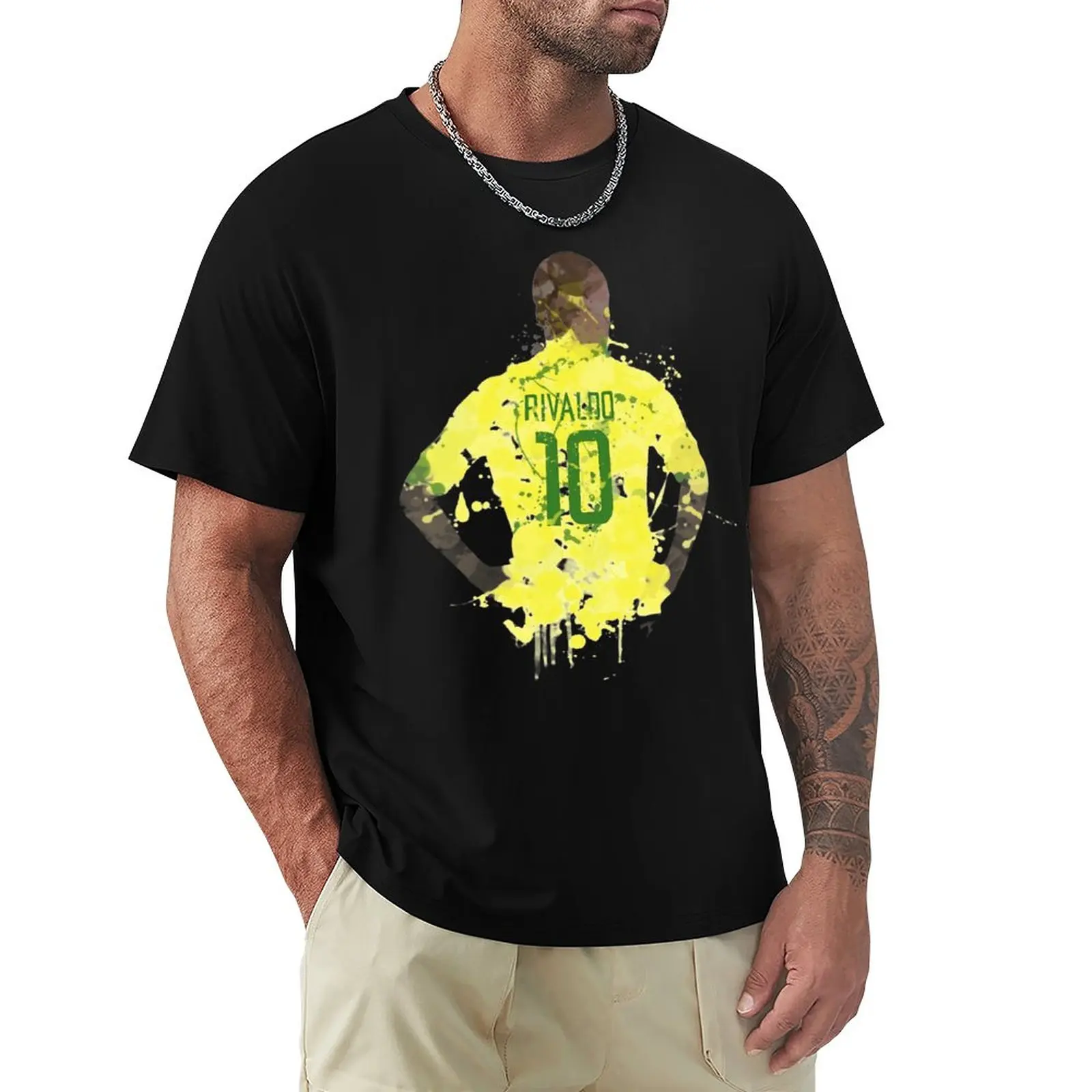 

Brazil 4 Rivaldos And Ferreiras Football Gift Motion Kemp Classic High Quality Home Top Tee USA Size