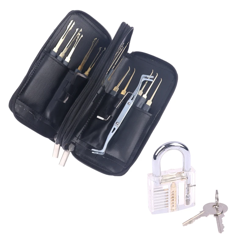 

1 набор слесарных инструментов, учебный набор с прозрачным замком и экстрактором сломанных ключей, гаечный ключ, инструмент, крючки для удаления, фурнитура