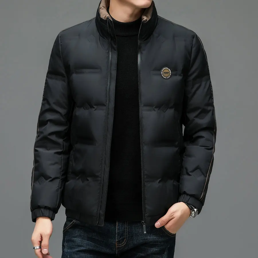 2022 Winter Men Green Black Puffer Parkas Thermal Thick Lightweight Basic Jackets Warm Casual Outerwear