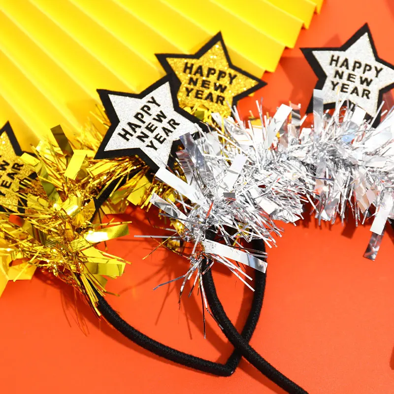 

1 шт. Новогодняя повязка на голову с бантом 2022 Новогоднее украшение для фотографий