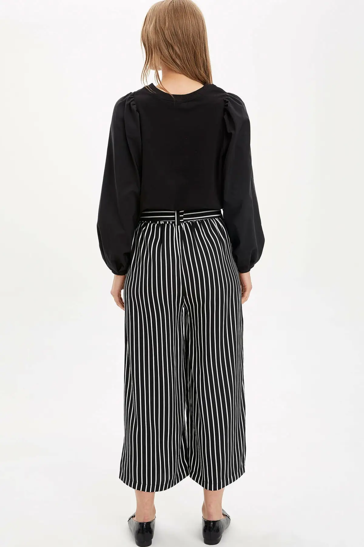 

Modest Advanced Generation Striped Woven Pants Women's Islamic Clothing Pants