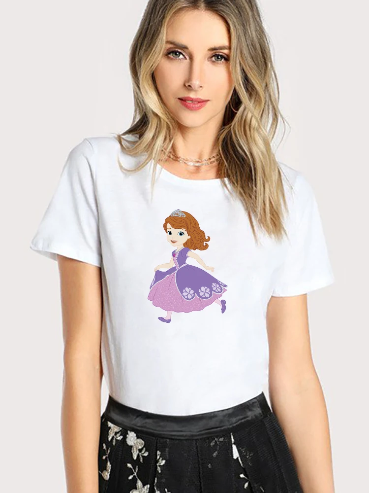

Sofia Cute T Shirts for Girls Stylish Happy Young Woman T-Shirts Disney Well Being French Street Fashion Casual 2022 New Trend