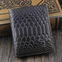 vintage embossing foldable purse retro biker wallet genuine leather mens leather wallet male handbags card bag