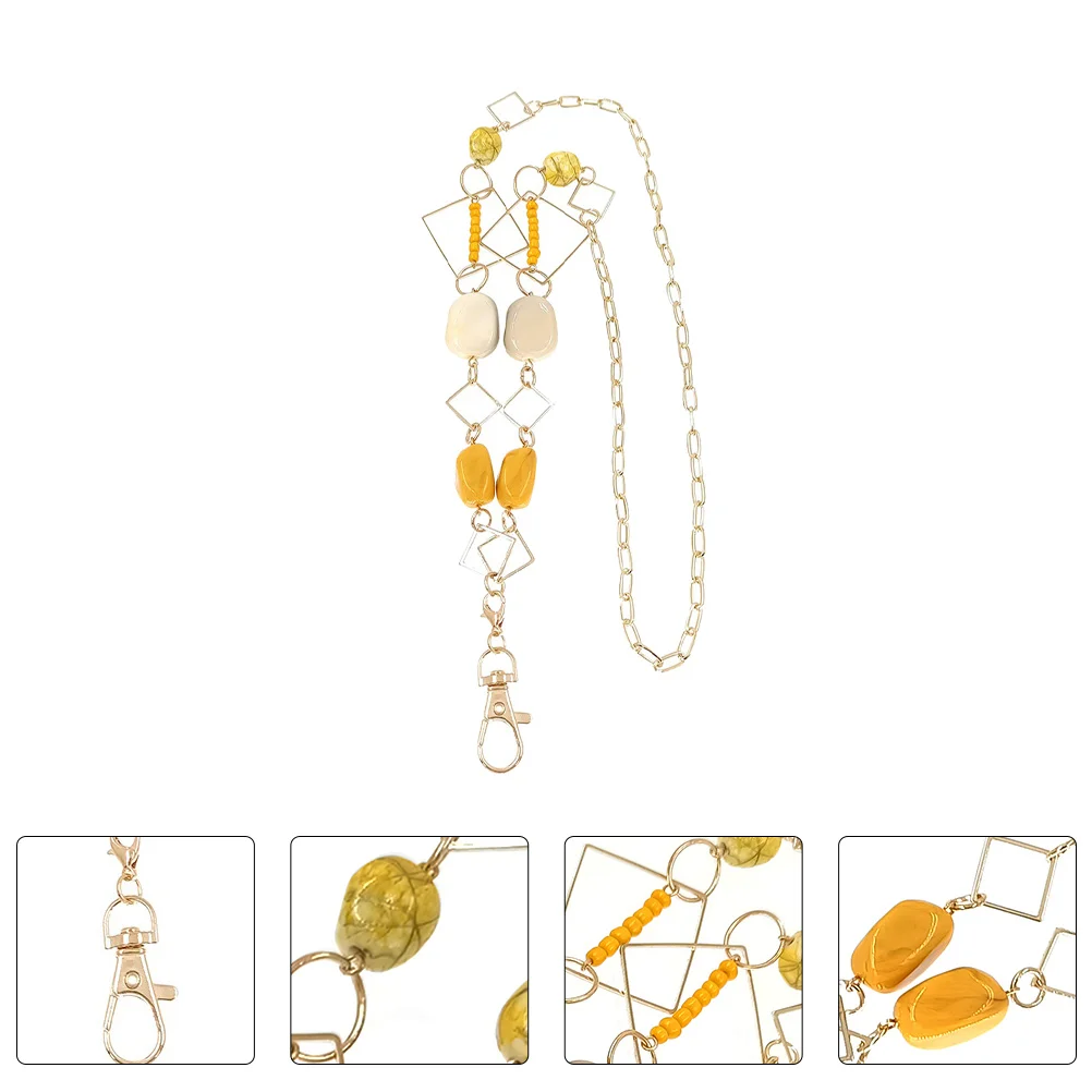 

Clothes Badge Necklace Beaded Trim Delicate Fine Exquisite Sweater Chain Stylish Jewelry Matching Zinc Alloy Buckle Miss