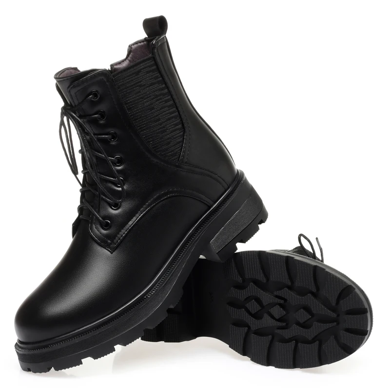 AIYUQI Women Winter Boots Large Size Non-slip 2023 New Genuine Leather Women's Motorcycle Boots Wool Warm Women Snow Boots