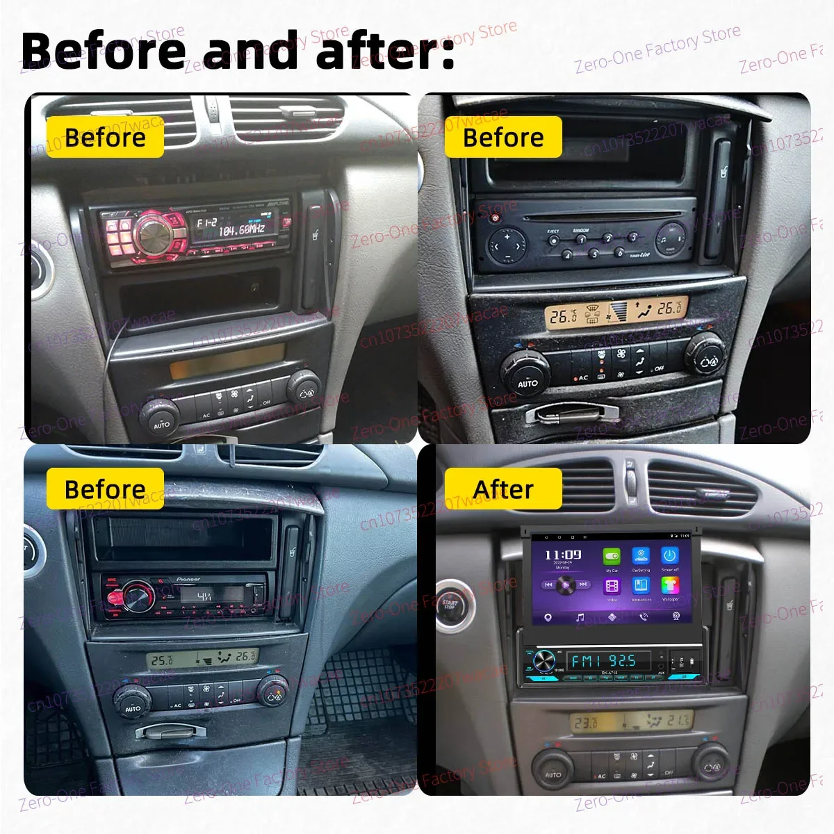 1 Din 7 "выдвижной экран Carplay Android автомобильное мультимедийное радио для Renault Laguna