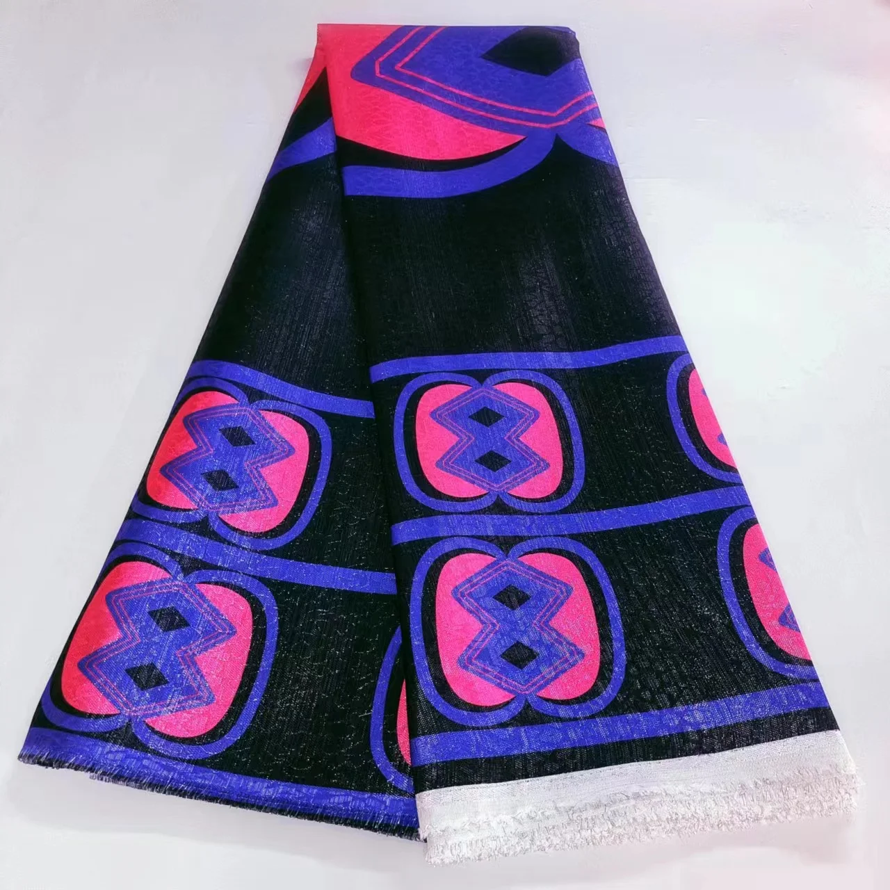 Африканский восковой стиль Kente жаккардовая парчовая кружевная ткань Высокое