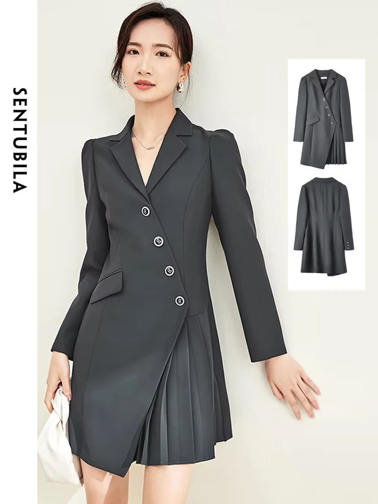 Весна-Осень шикарный дизайнерский Блейзер Sentubila юбка из двух частей пуловеры