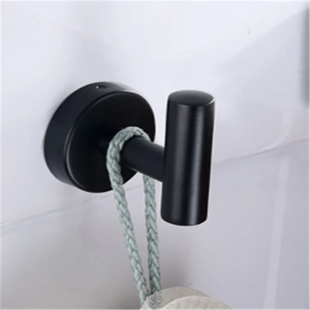 

Towel Hook Bathroom Rustproof Hook Punch Wall Hook Stainless Steel Hooks Black Robe Hook Clothes Hanger Hooks Kitchen Hook Rack