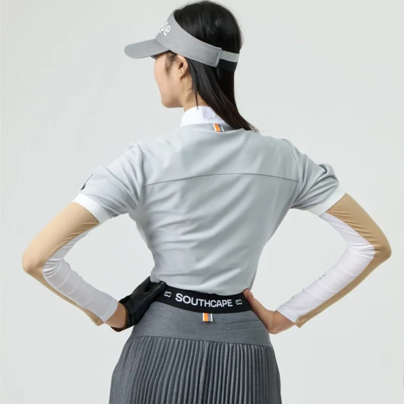 Women's Casual Polo Shirts with Pocktes Regular Fit Short Sleeve Polo Shirt with Contrast Color Collar for Women