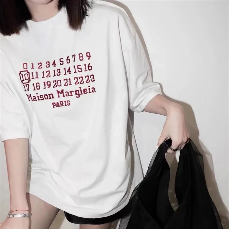 

Новинка, спортивный топ из чистого хлопка с круглым вырезом и коротким рукавом, в масштабе 1:1