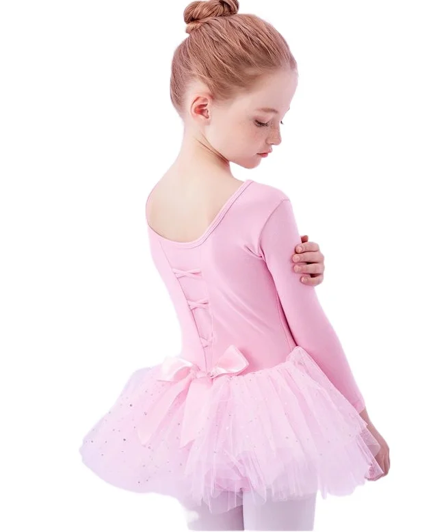 

Балетное платье-пачка для девочек, детское балетное боди с бантом, многослойное платье