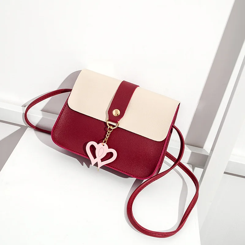 

Fashion Simply PU Leather Crossbody Bag For Women Summer Solid Color Shoulder Messenger Bag Lady Pendant Travel Small Handbag