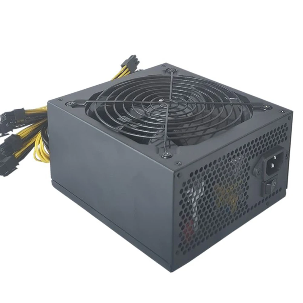 

1800W ATX Mining Bitcoin Power Supply with Silent Fan Active PFC 180-240V PC Power Supply with 10pcs 4U 6Pin Cable