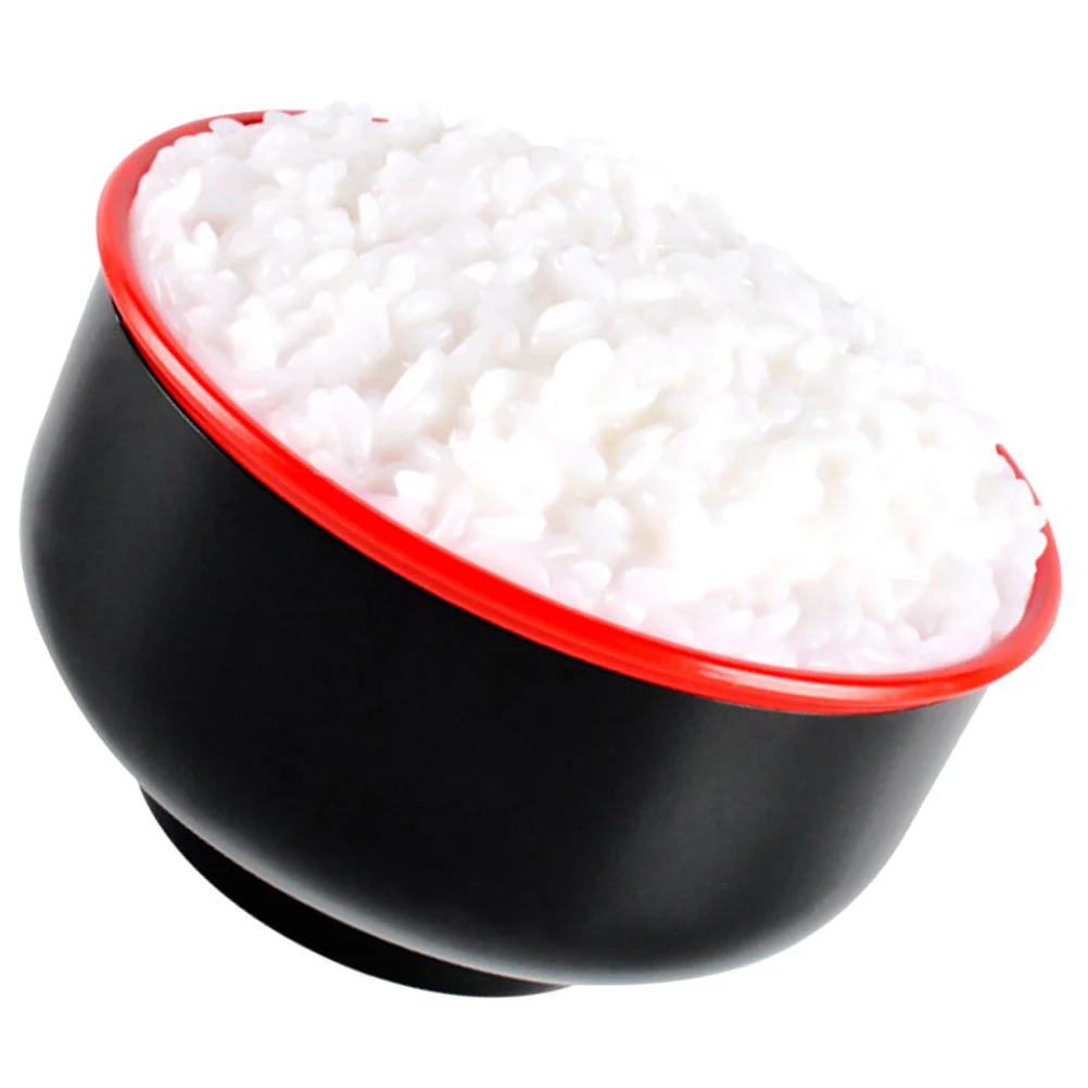 

Fake Cooked Rice Decor Plastic Bowl Prop Photography Props Decorative Model Steamed