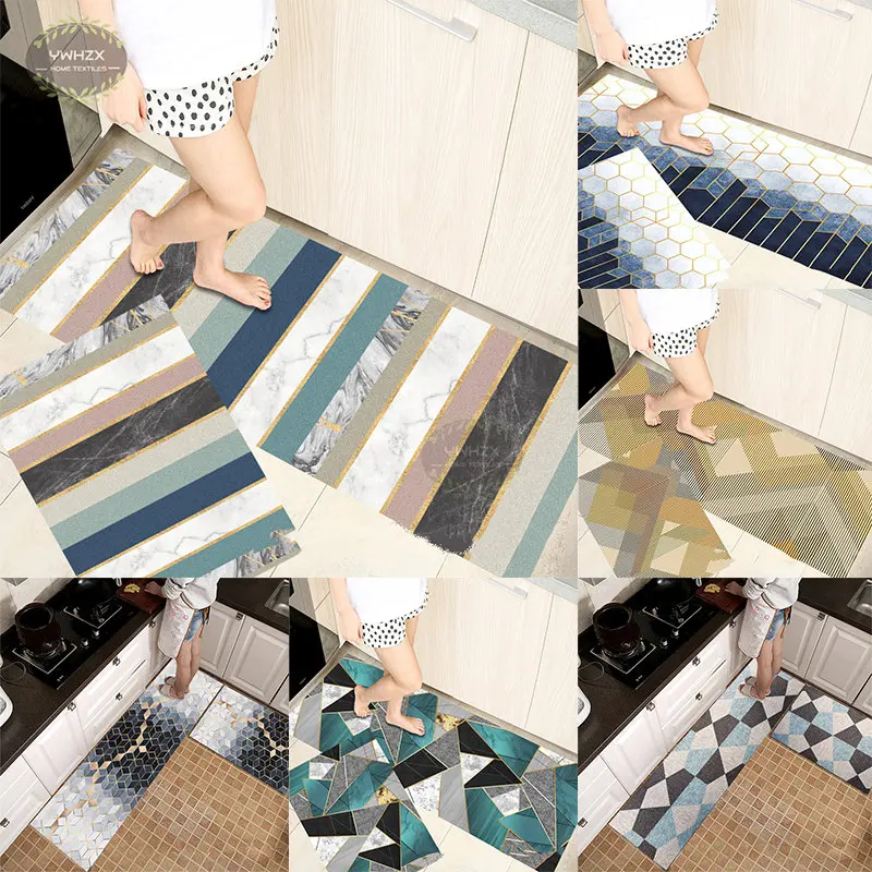 

Nordic Style Rug Non-slip Bathroom Fashionable Simple Kitchen Floor Mat Household Carpet Long Doormat Modern Home Decoration Rug
