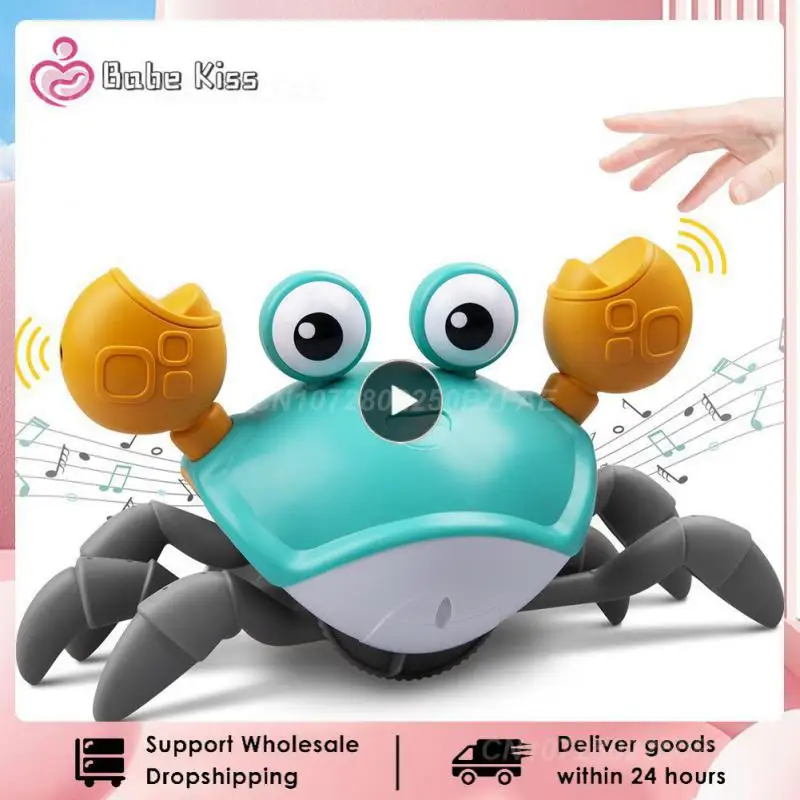 

1~8PCS Montessori Toys Automatically Avoid Obstacles Funny Induction Crab Rechargeable Usb Charging Crawling Crab