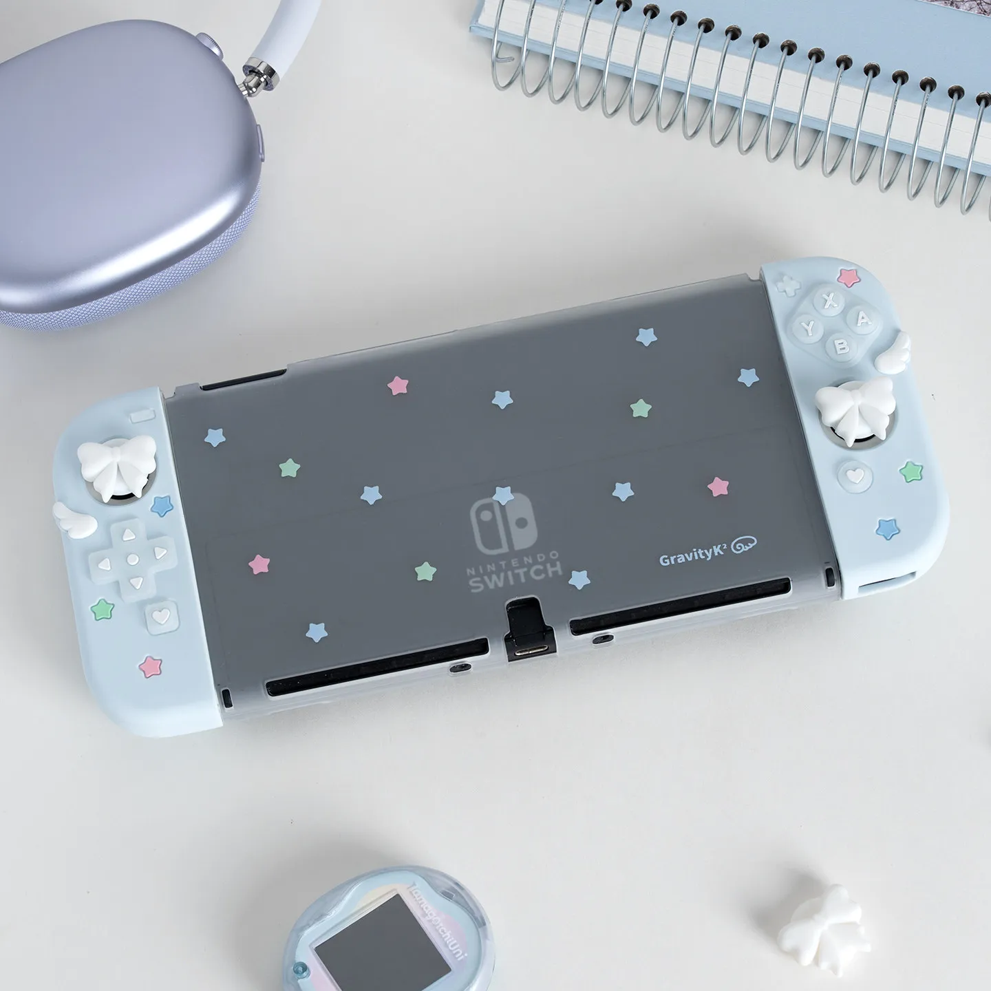 Фото Милый защитный чехол Ns2 Oled Star Bow Wing для Nintendo Switch Switch Oled Ns, мягкий силиконовый чехол для контроллера Joy Con №1