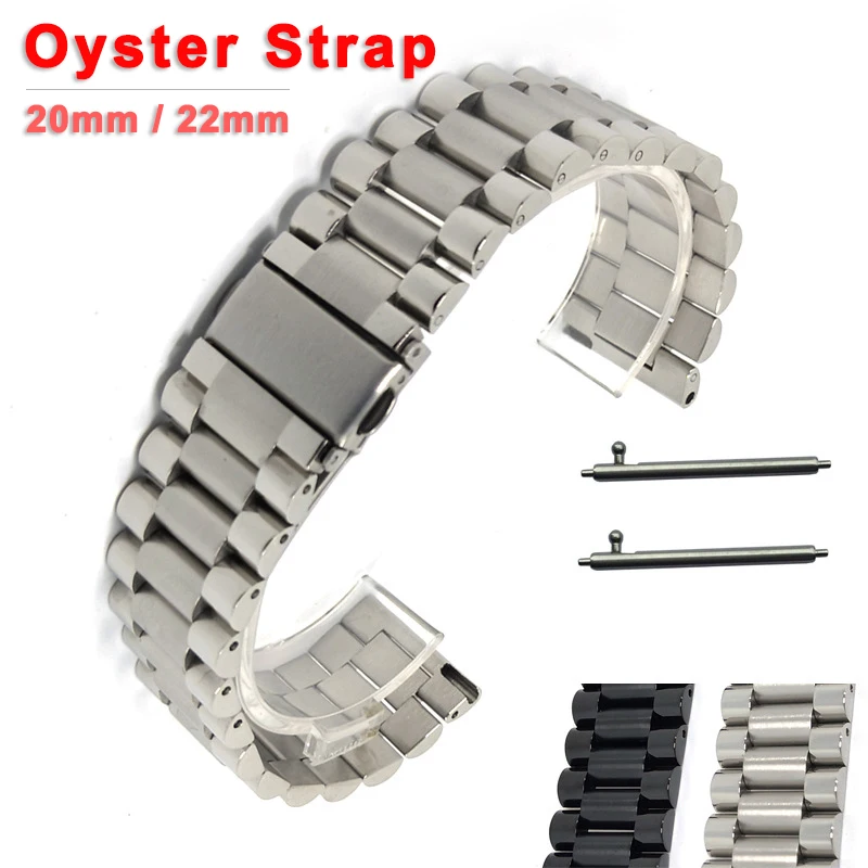 

Ремешок для часов из нержавеющей стали 316L со складной пряжкой, 22 мм