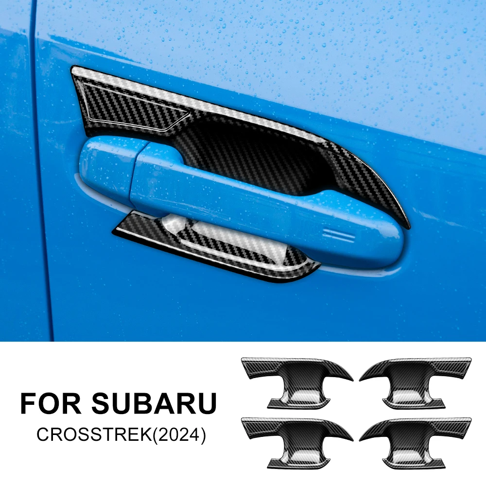 

Наклейка из АБС-углеволокна для Subaru Crosstrek 2024, 4 шт., крышка чашки для наружной двери автомобиля, аксессуары для интерьера
