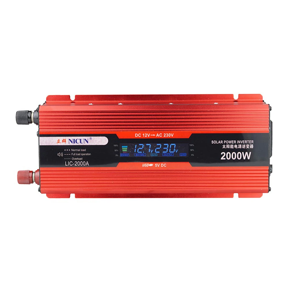 

Auto Inverter 12V 220V 2000W Home Solar Inverter Charger Controller Sine Wave DC to AC Current Converter for Car Vehicle Truck