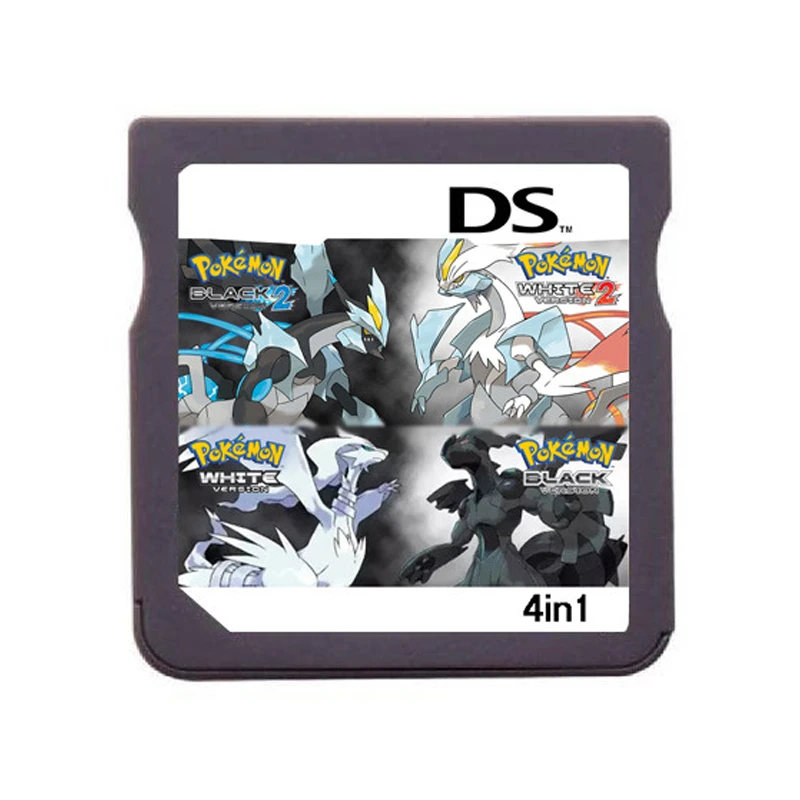 

Pokémon Memory Card DS Games White White 2 Black Black 2 4 In 1 Video Game Console Collection US Version English Language