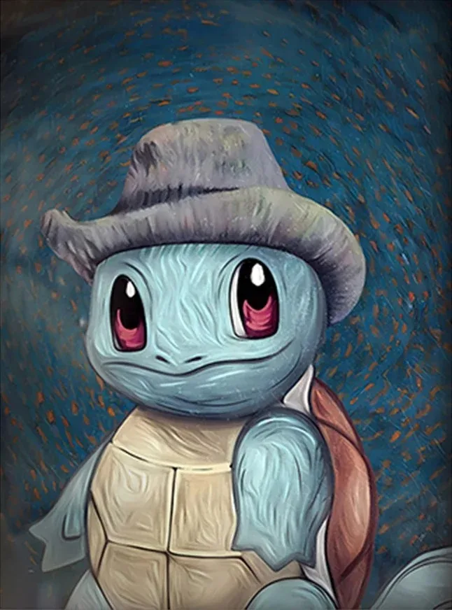 Музей Ван Гога Покемон Аниме Пикачу Акриловая Картина Печать На Холсте Настенное