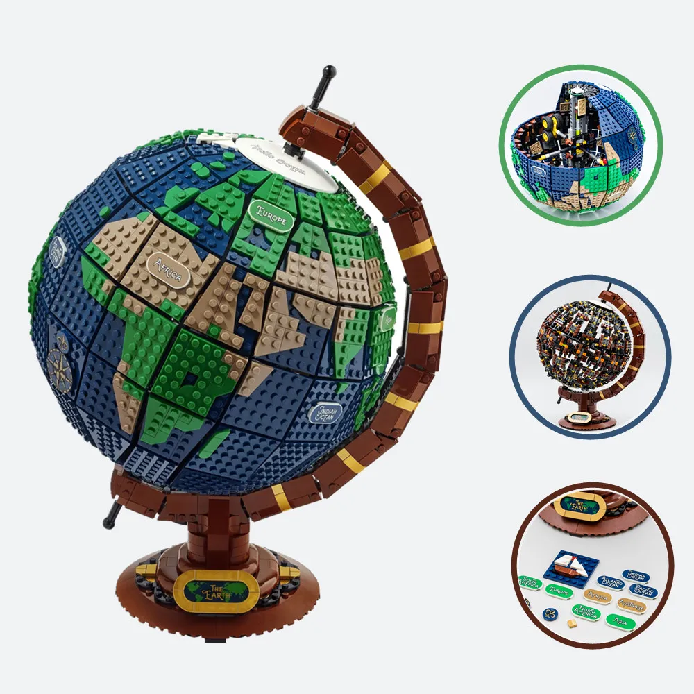 

Fit 21332 The Globe Idea Globe Map Model Building Blocks Bricks Technical MOC Bricks Toys Kids Gift Set