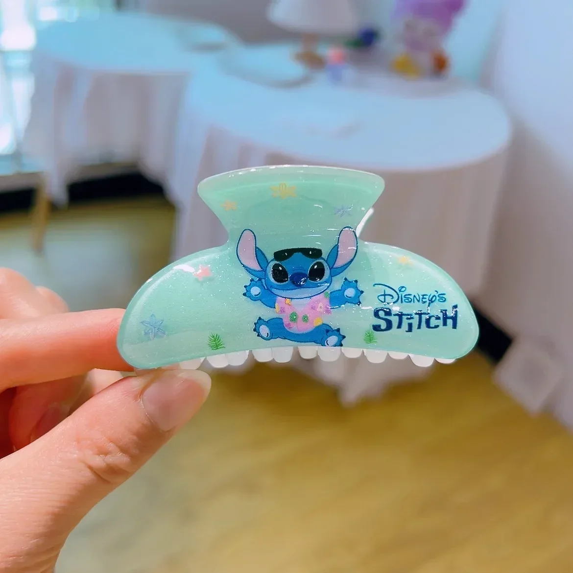 6 стильная акриловая заколка для волос Disney Stitch девочек сшитая аксессуар в виде