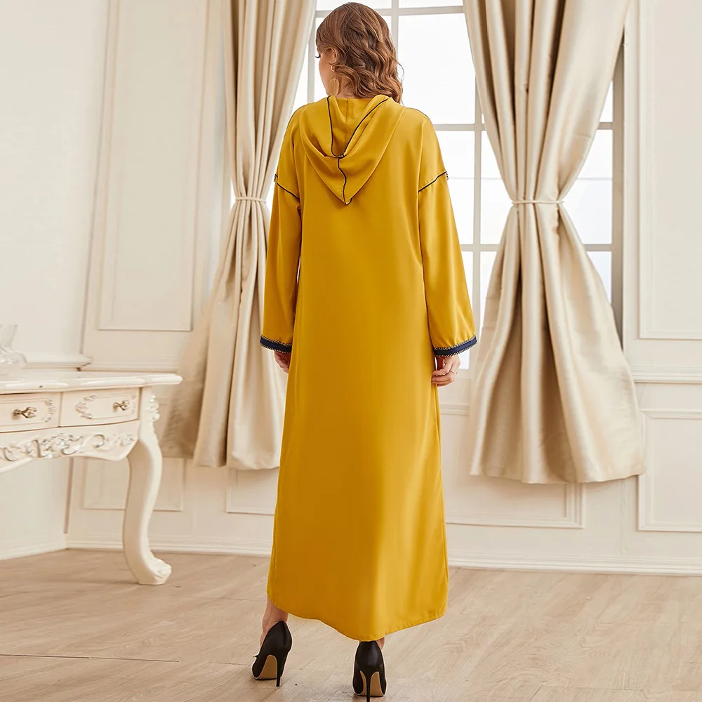 Diamond Hooded Abayas For Women Long Sleeves 2022 Arabic Traditional Gulf Jalabiya Dubai Kaftan Dress Muslim Abaya Turkey Islam