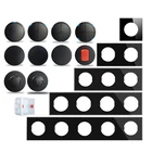 Wallpad L6, черное стекло, кристалл, 1, 2, 3, 4 набора, настенный выключатель, датчик движения тела, шаговый светильник, DIY, Бесплатная комбинация