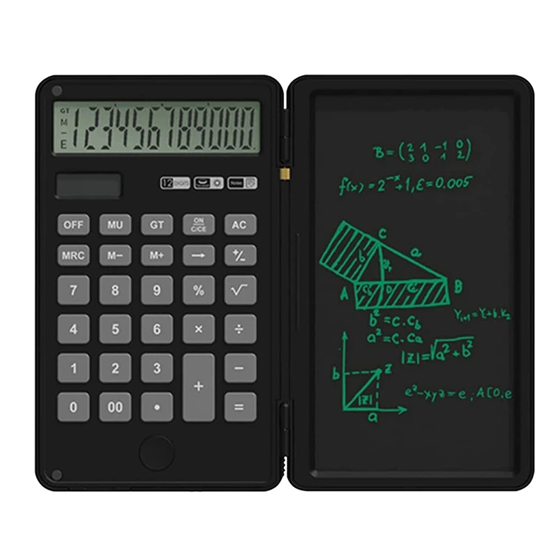 

Foldable Calculator With Notepad, 12 Digits LCD Scientific Calculator, Portable Desktop Calculator For Students Kids