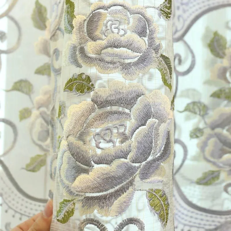 Шторы с вышивкой WP147 * WS роскошные серые занавески для гостиной спальни оконные