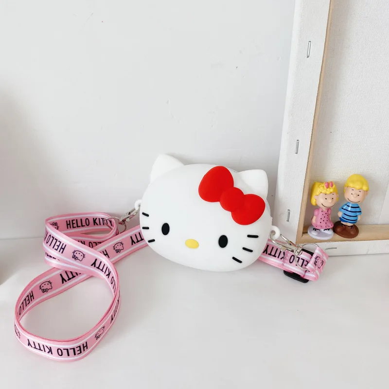 

Hello Kitty Kawaii Girl Princess Crossbody Mini Western Style Change Silicone Pouch Baby