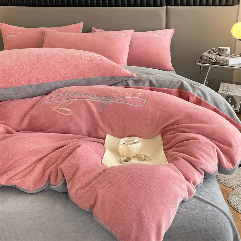 WOSTAR зимний теплый фланелевый пододеяльник бархатный флисовый однотонный с