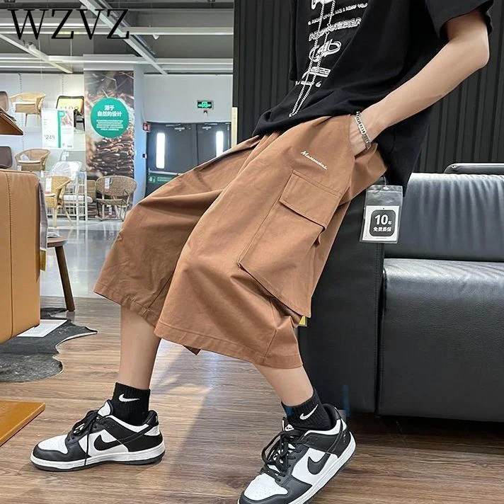 Новинка лета 2023, роскошные модные мужские шорты, удобные повседневные широкие брюки, универсальные повседневные брюки, эксклюзивная одежда для простого стиля