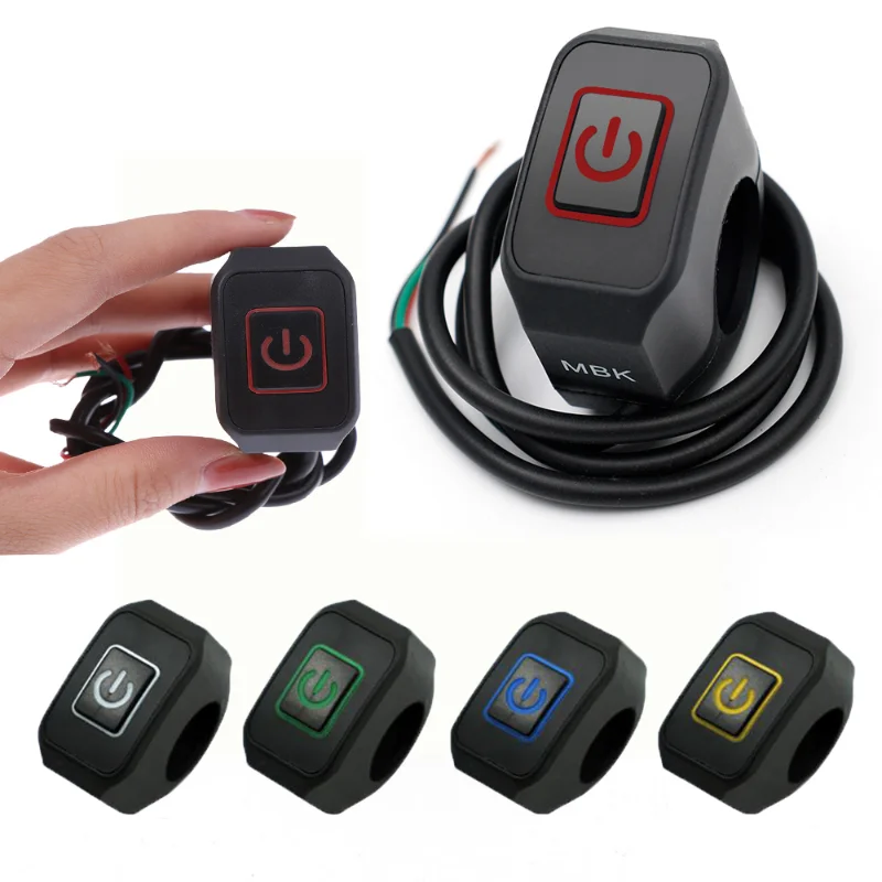 

Motorcycle Modification Button with LED Light Waterproof Handlebar Switches Button 5 Colors Moto Accessories