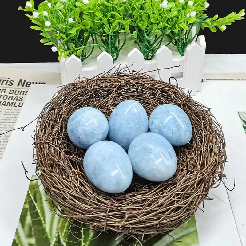 Хрустальный пальмовый камень натуральный синий кианит кристалл яйцо дракона