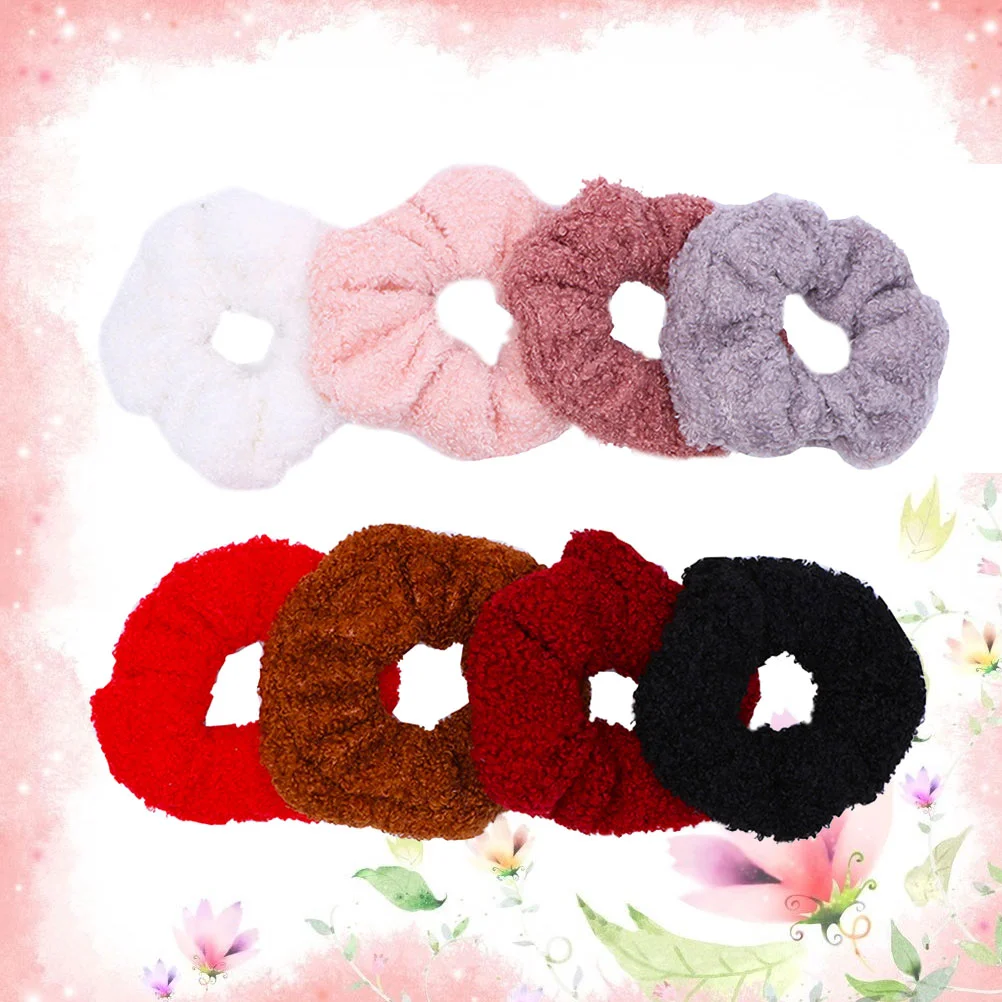 8 шт. эластичные держатели для хвоста резинки волос девочек атласные завязки